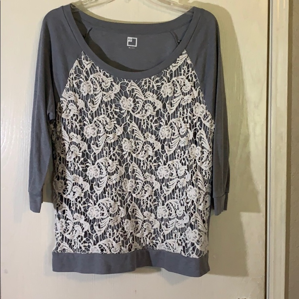 Grey top with lace